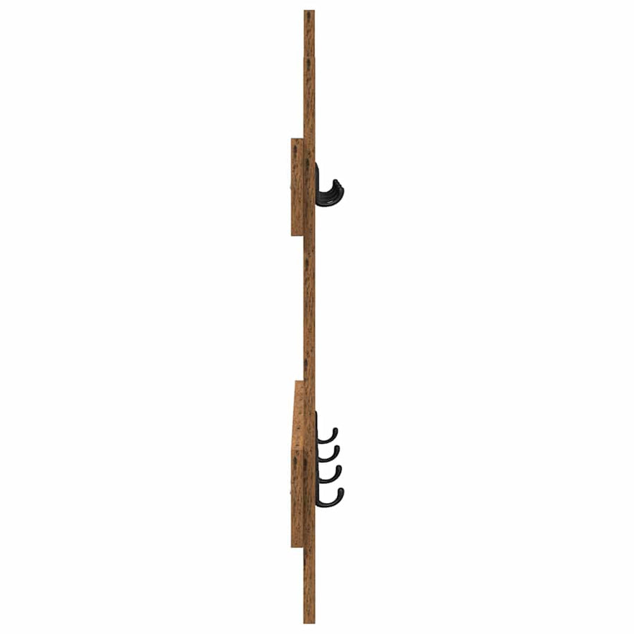 Wandgemonteerde Kapstok 60 X 3 X 82 Cm Bewerkt Hout Oud hout