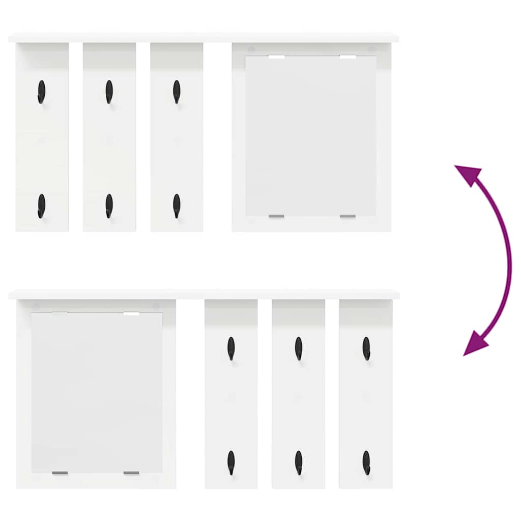 Wandgemonteerde kapstok Wit 85 x 10 x 45 cm Bewerkt hout