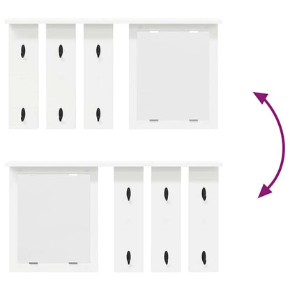 Wandgemonteerde kapstok Wit 85 x 10 x 45 cm Bewerkt hout