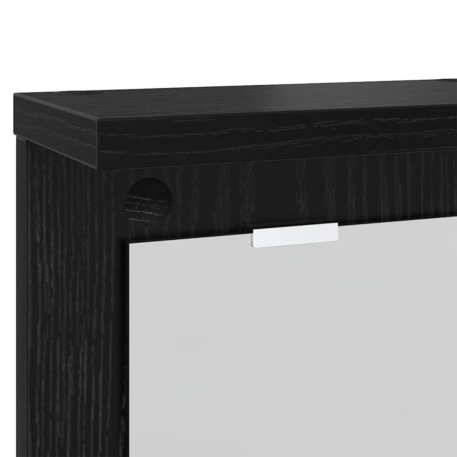 Wandgemonteerde kapstok met plank Zwart eiken 85 x 10 x 45 cm