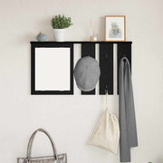 Wandkapstok met plank 85x10x45 cm zwart eiken