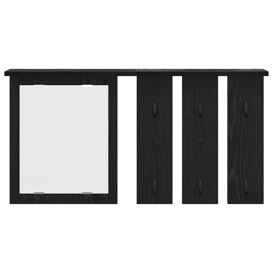 Wandgemonteerde kapstok met plank Zwart eiken 85 x 10 x 45 cm