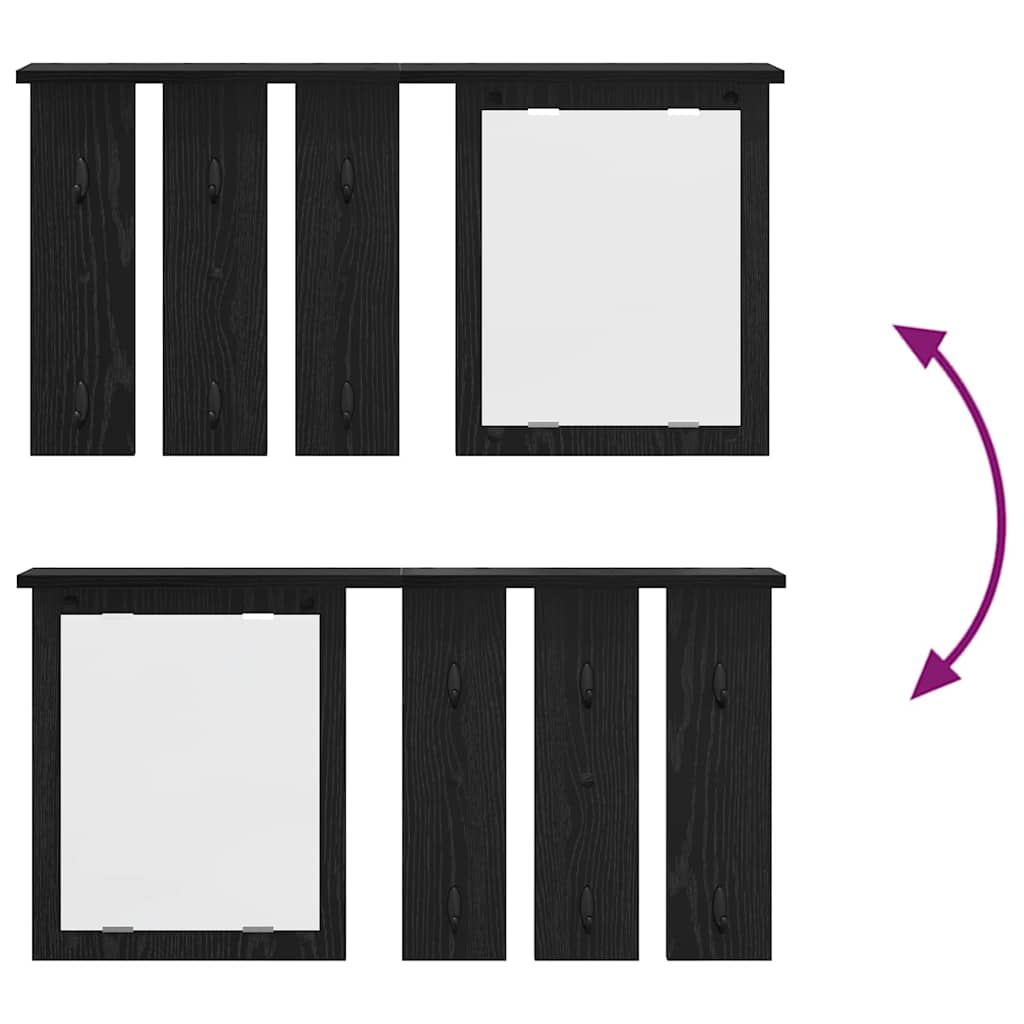 Wandgemonteerde kapstok met plank Zwart eiken 85 x 10 x 45 cm