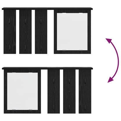 Wandgemonteerde kapstok met plank Zwart eiken 85 x 10 x 45 cm
