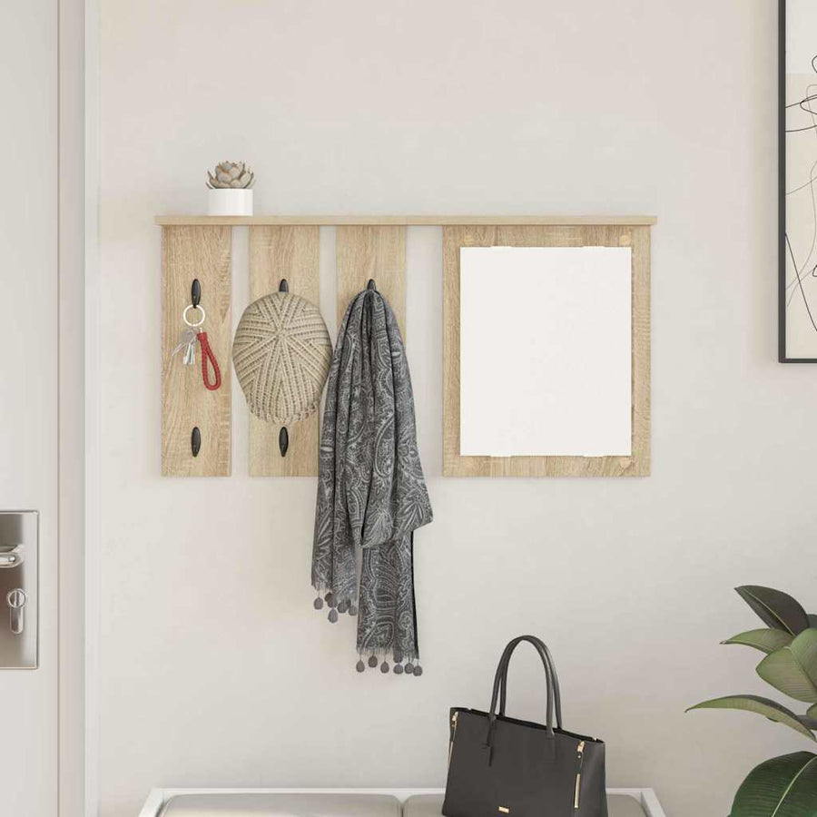 Wandgemonteerde kapstok met plank Sonoma eiken 85 x 10 x 45 cm