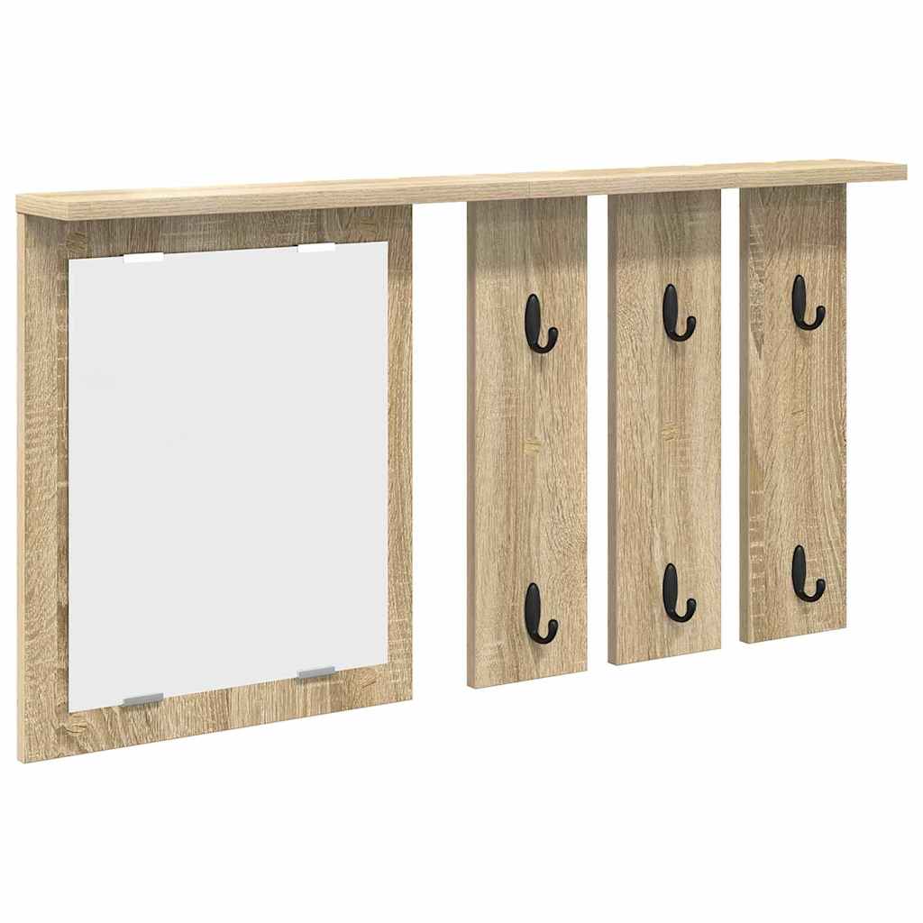 Wandgemonteerde kapstok met plank Sonoma eiken 85 x 10 x 45 cm