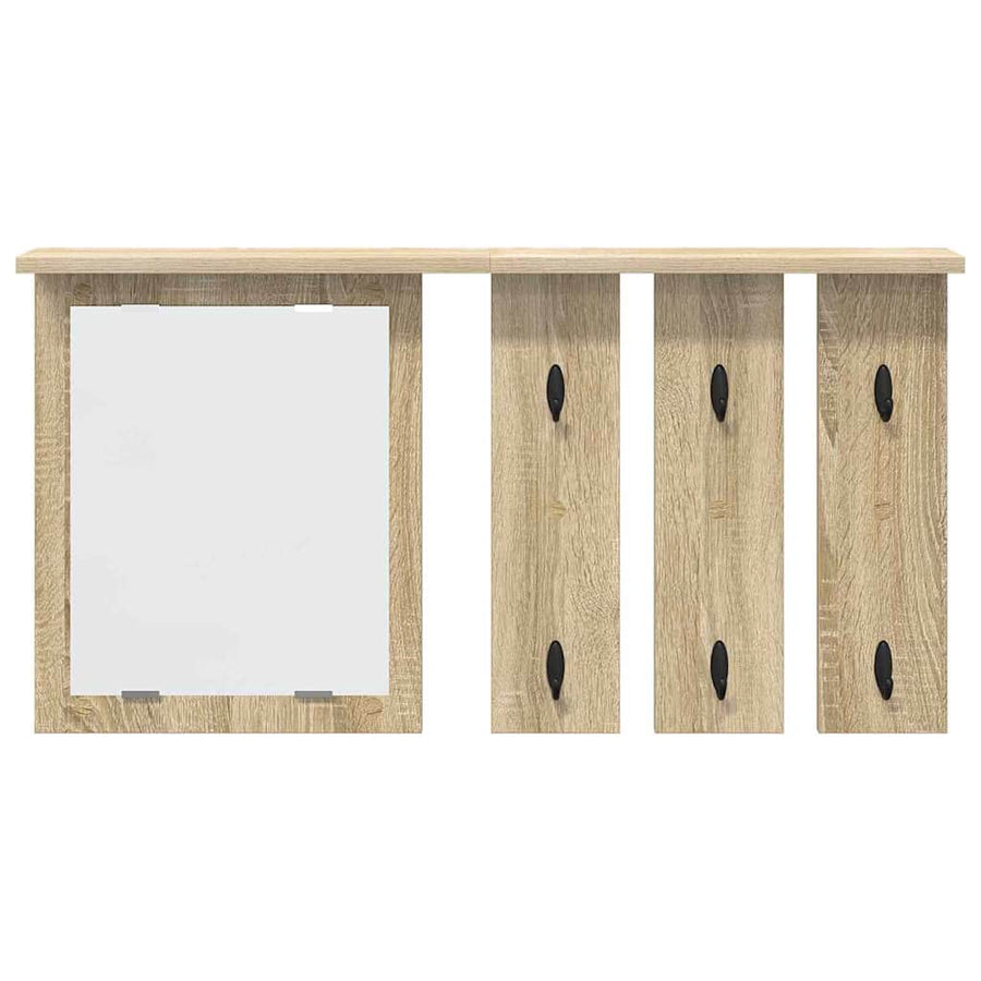 Wandgemonteerde kapstok met plank Sonoma eiken 85 x 10 x 45 cm