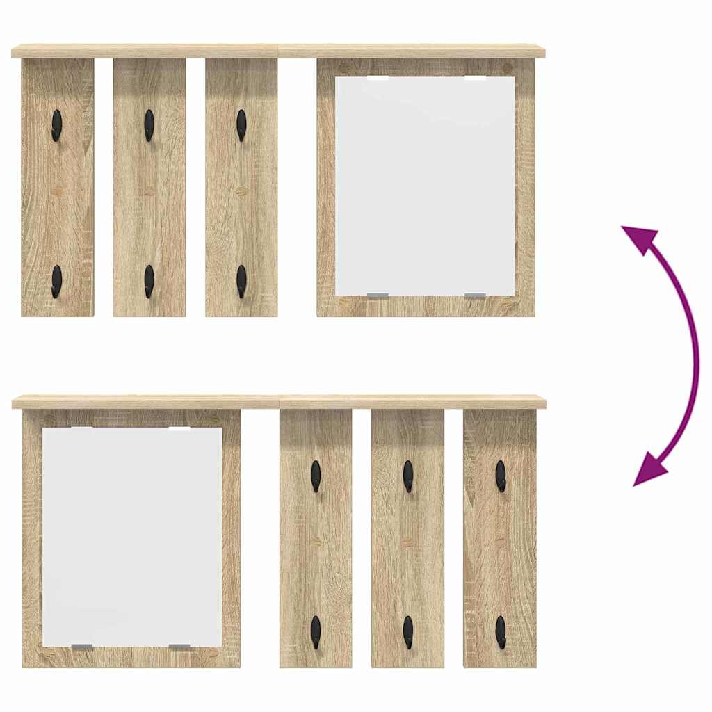 Wandgemonteerde kapstok met plank Sonoma eiken 85 x 10 x 45 cm