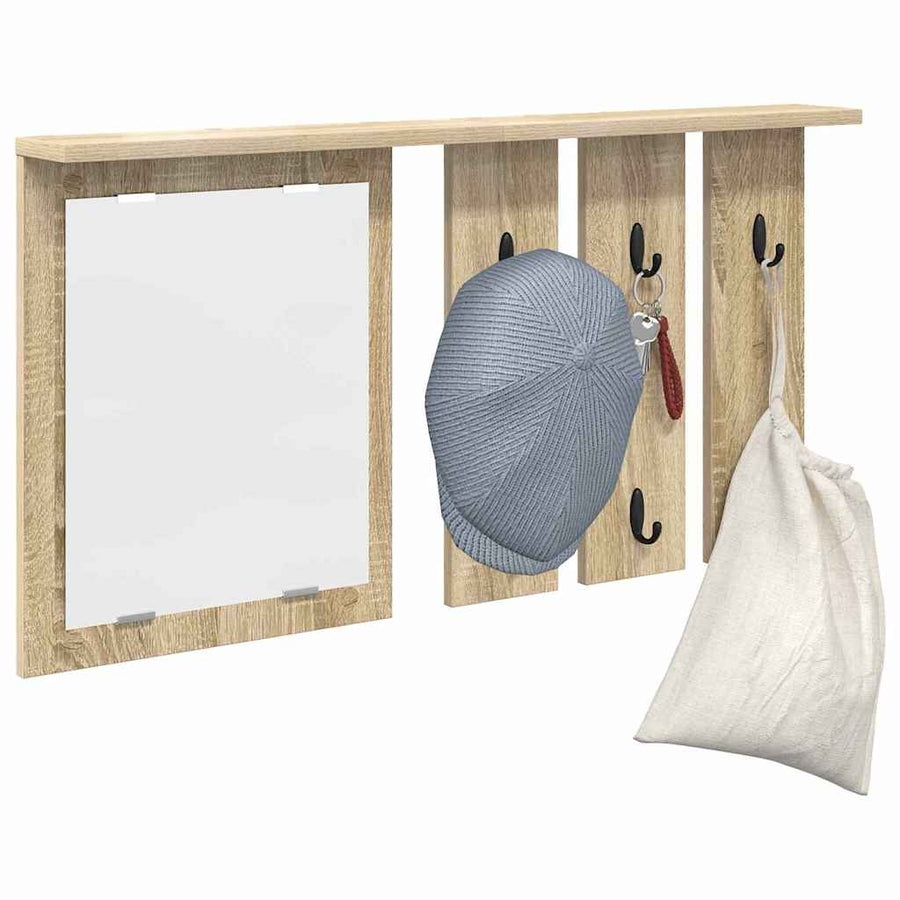 Wandgemonteerde kapstok met plank Sonoma eiken 85 x 10 x 45 cm