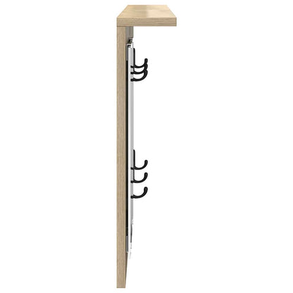 Wandgemonteerde kapstok met plank Sonoma eiken 85 x 10 x 45 cm