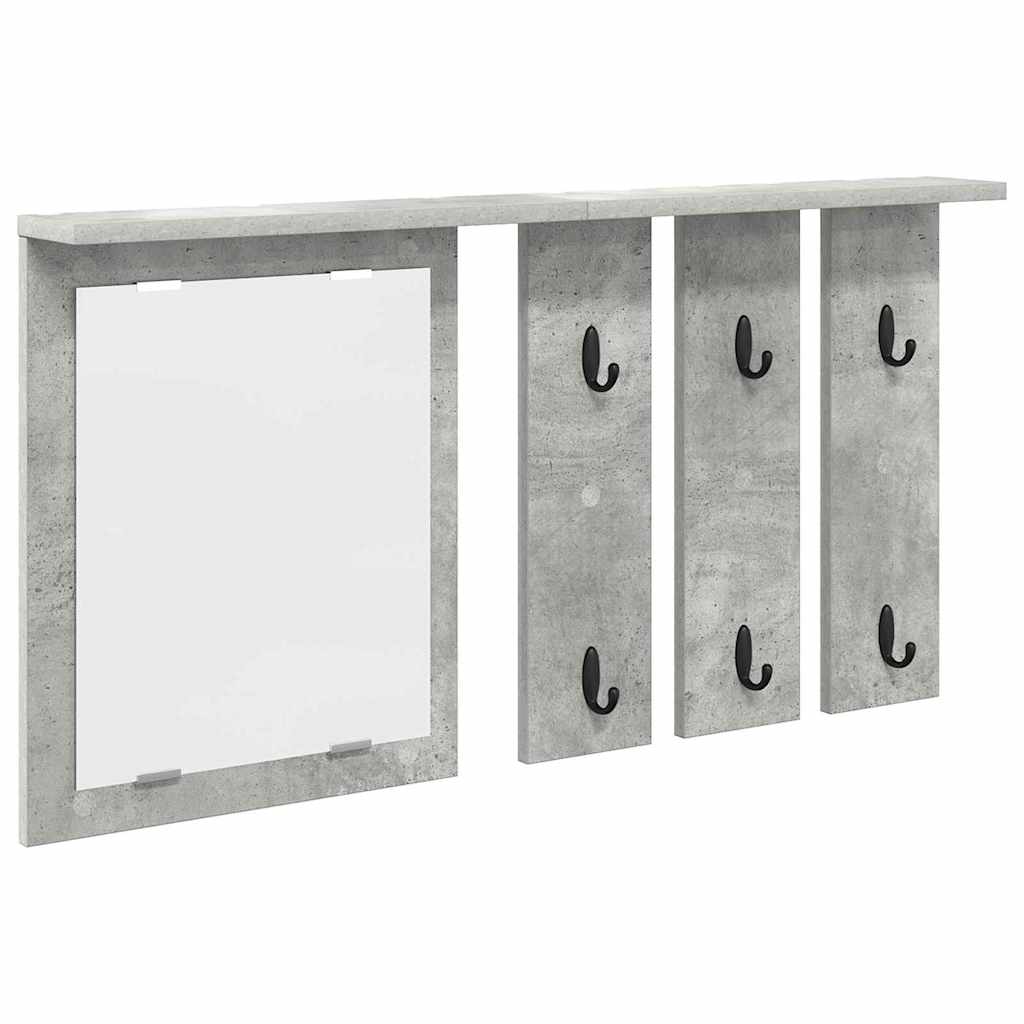 Wandgemonteerde kapstok Betongrijs 85 x 10 x 45 cm Bewerkt hout