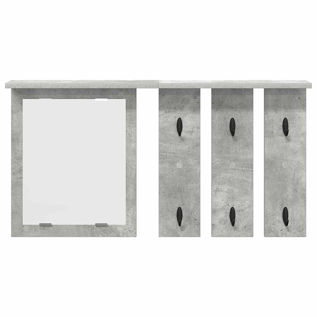 Wandgemonteerde kapstok Betongrijs 85 x 10 x 45 cm Bewerkt hout