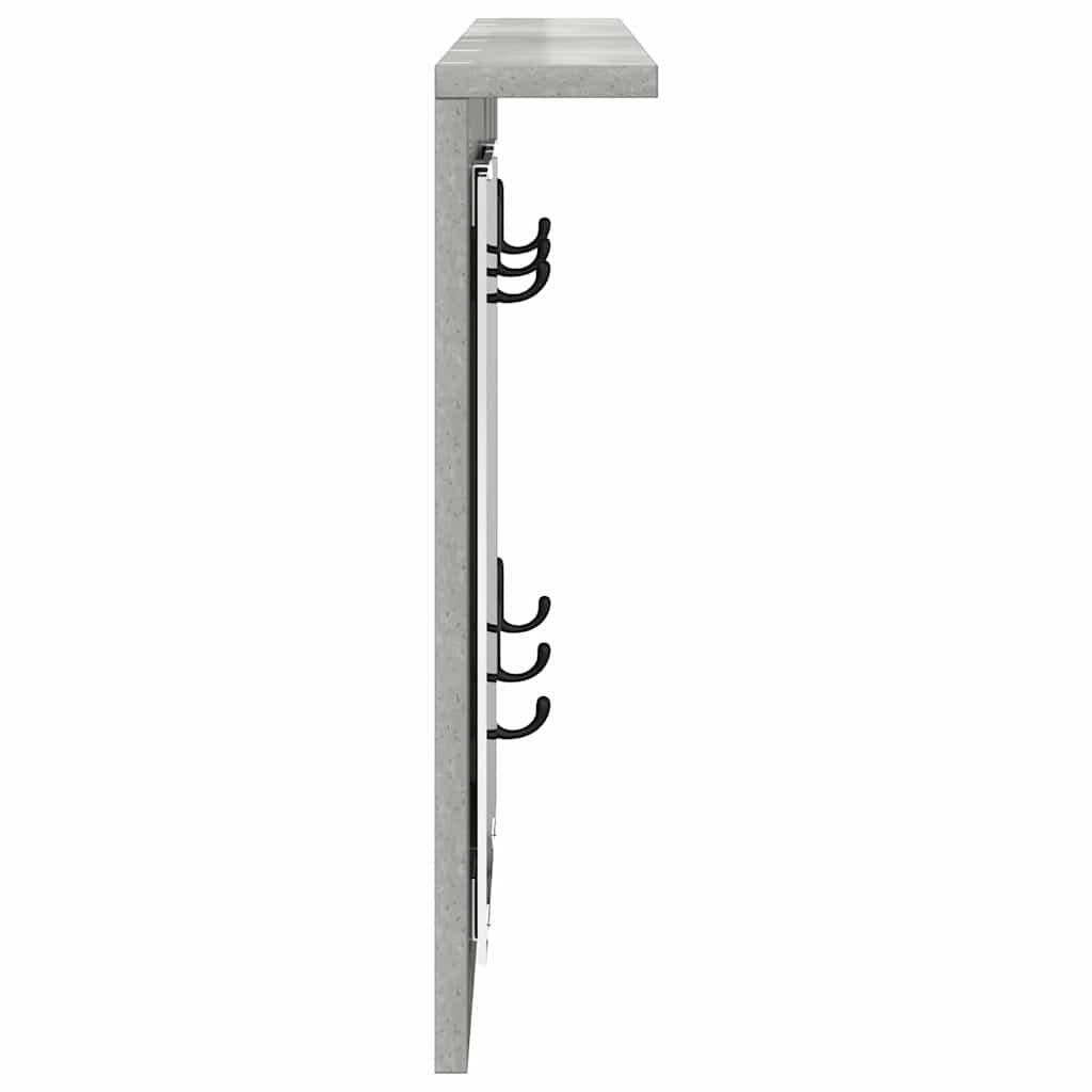 Wandgemonteerde kapstok Betongrijs 85 x 10 x 45 cm Bewerkt hout