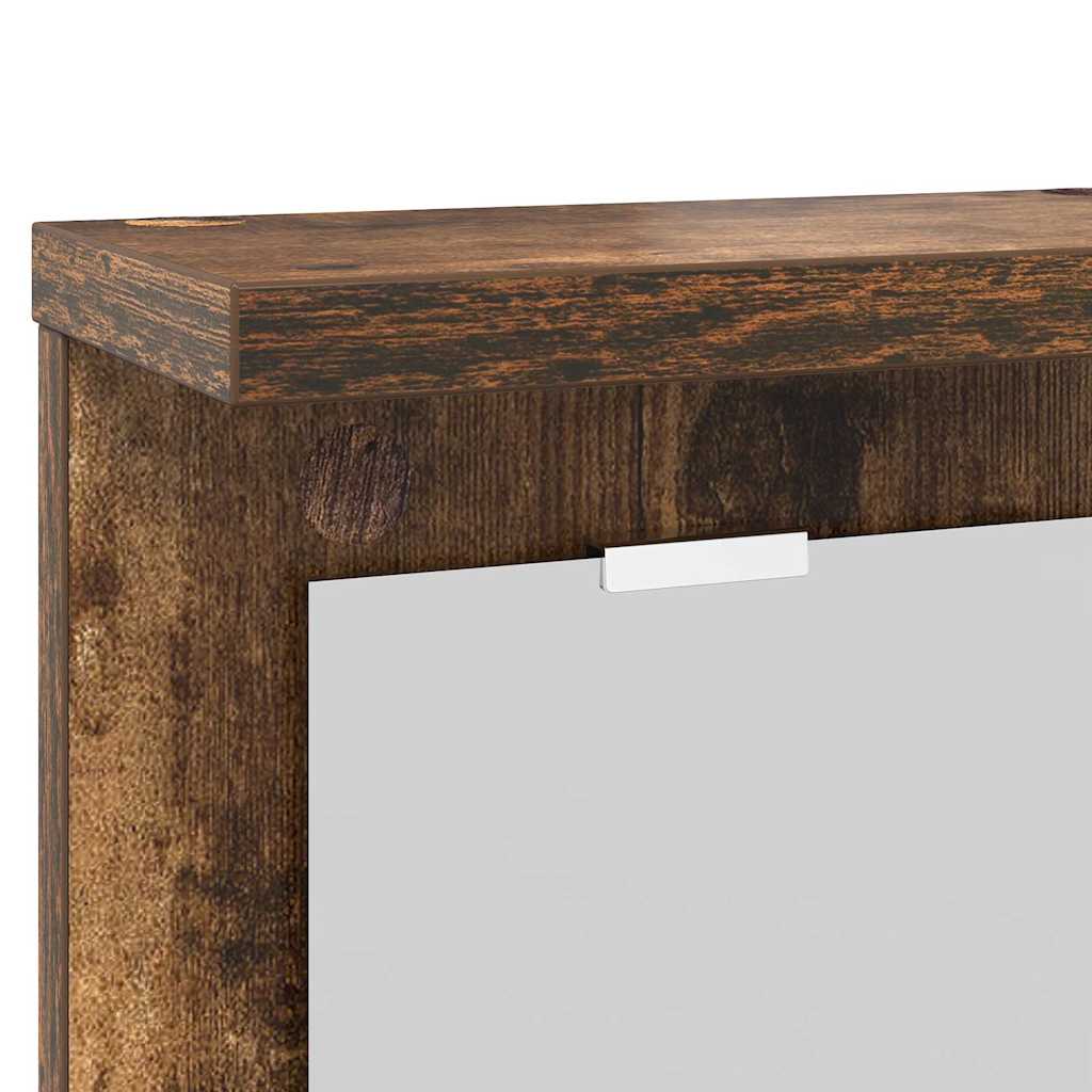 Wandgemonteerde kapstok met plank Gerookt eiken 85 x 10 x 45 cm