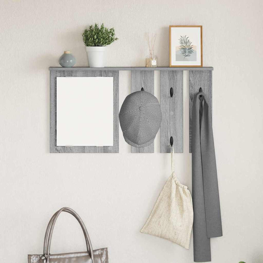 Wandgemonteerde kapstok met plank Grijs sonoma 85 x 10 x 45 cm