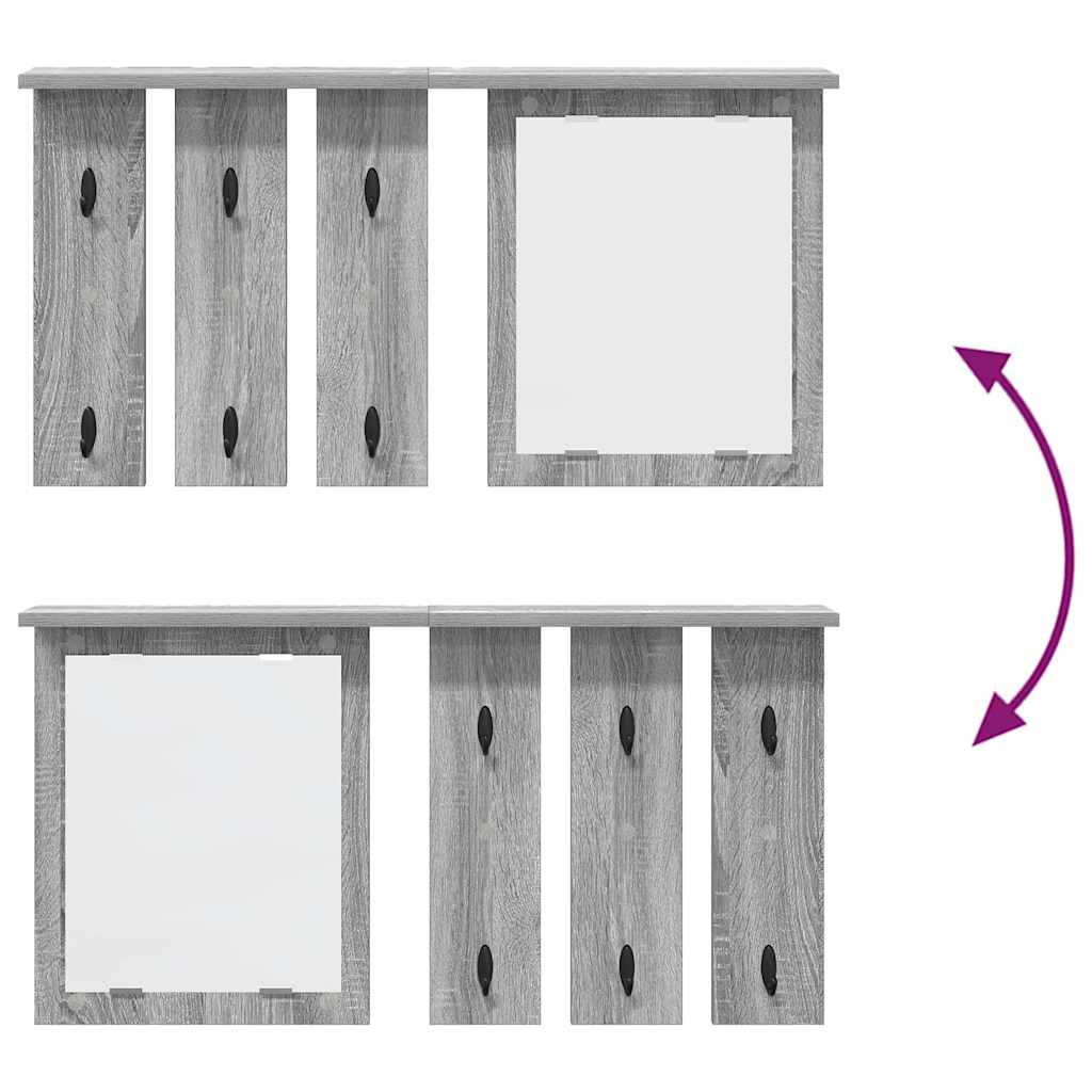 Wandgemonteerde kapstok met plank Grijs sonoma 85 x 10 x 45 cm