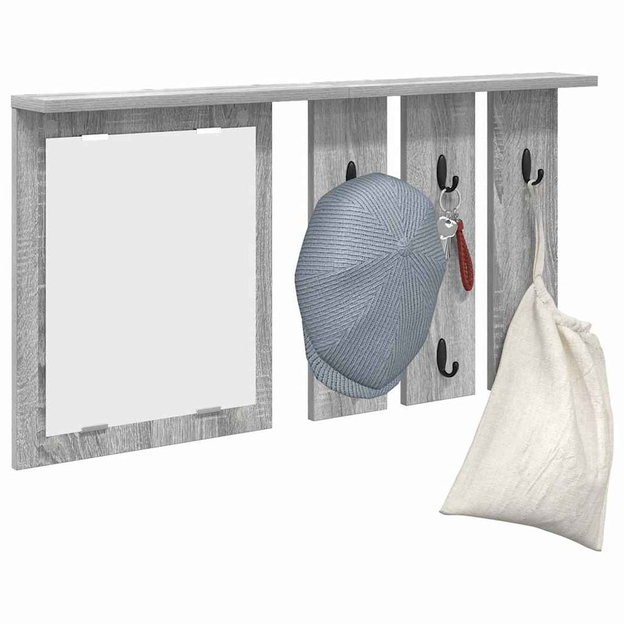 Wandgemonteerde kapstok met plank Grijs sonoma 85 x 10 x 45 cm