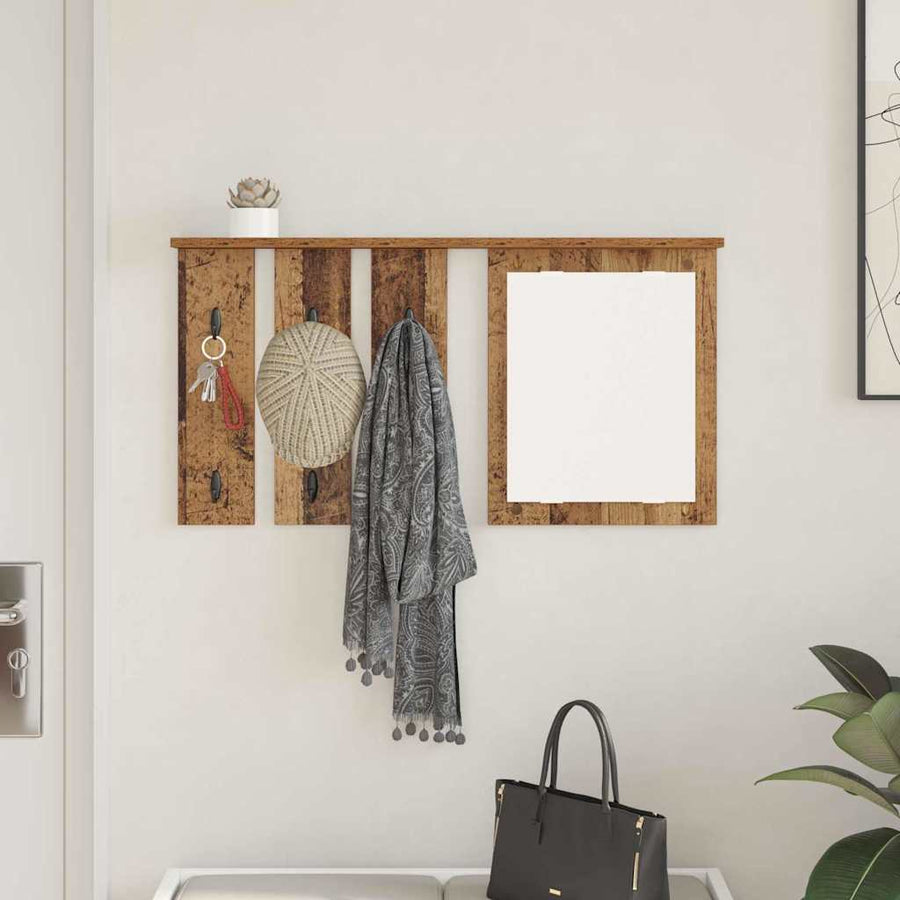 Wandgemonteerde kapstok Oud hout 85 x 10 x 45 cm Bewerkt hout