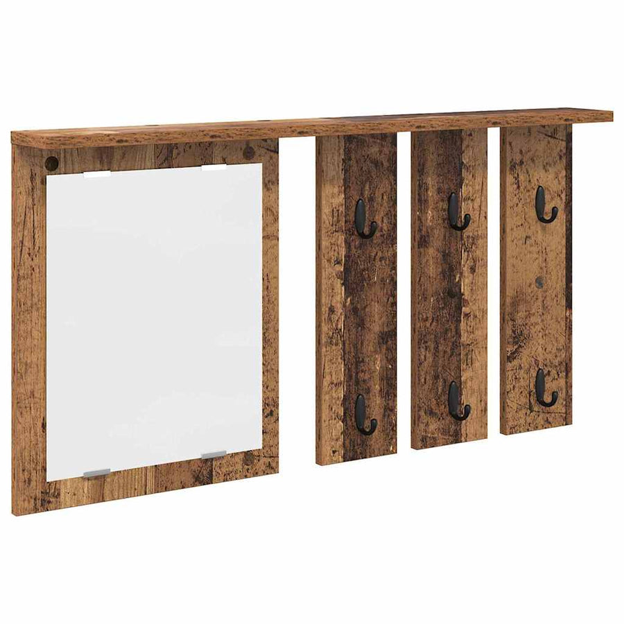 Wandgemonteerde kapstok Oud hout 85 x 10 x 45 cm Bewerkt hout