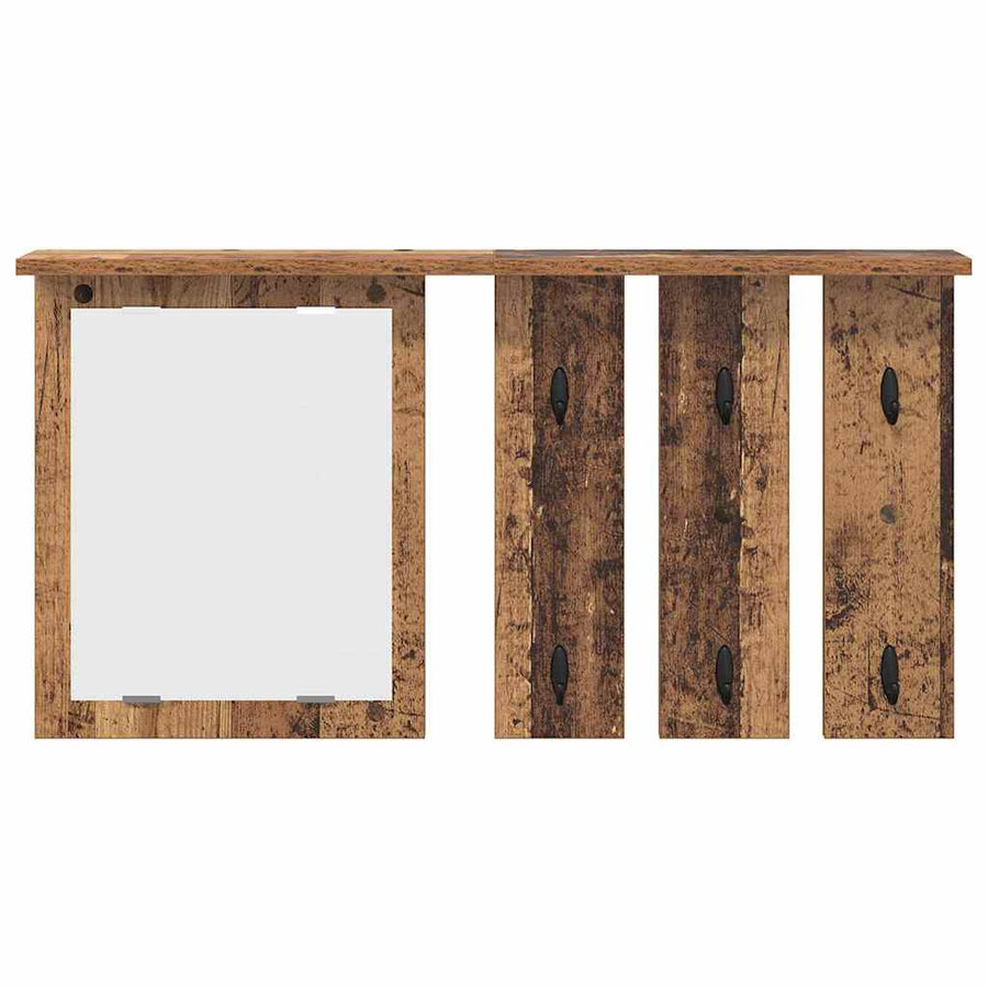 Wandgemonteerde kapstok Oud hout 85 x 10 x 45 cm Bewerkt hout