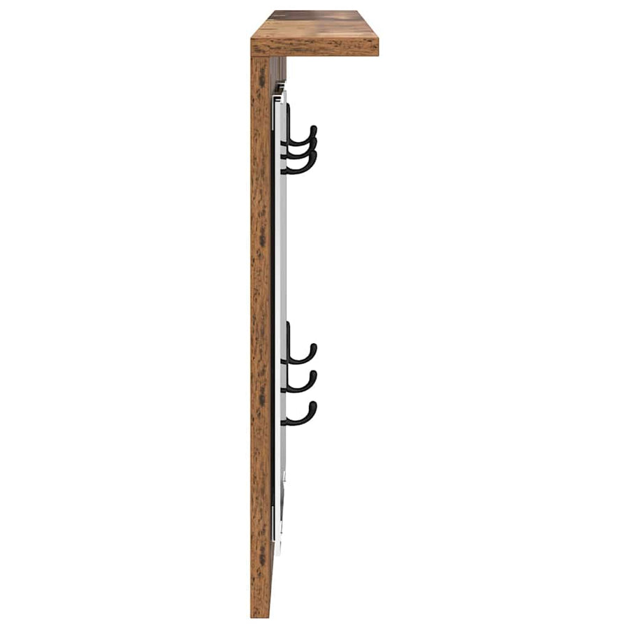 Wandgemonteerde kapstok Oud hout 85 x 10 x 45 cm Bewerkt hout