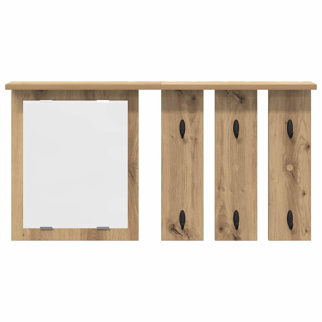 Wandgemonteerde kapstok artisanaal eikenkleurig 85 x 10 x 45 cm