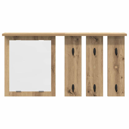 Wandgemonteerde kapstok artisanaal eikenkleurig 85 x 10 x 45 cm
