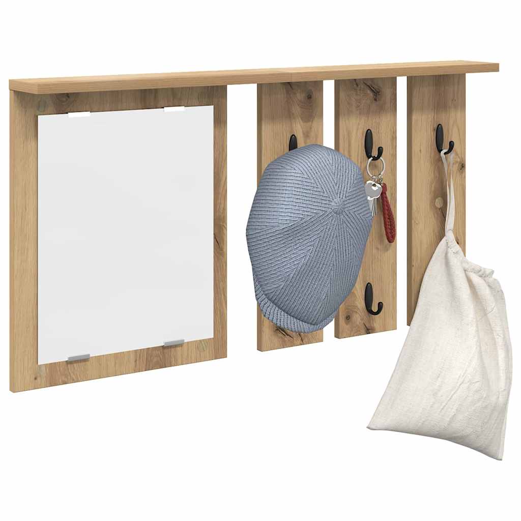 Wandgemonteerde kapstok artisanaal eikenkleurig 85 x 10 x 45 cm