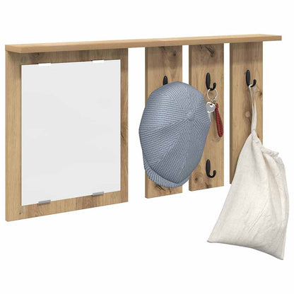 Wandgemonteerde kapstok artisanaal eikenkleurig 85 x 10 x 45 cm