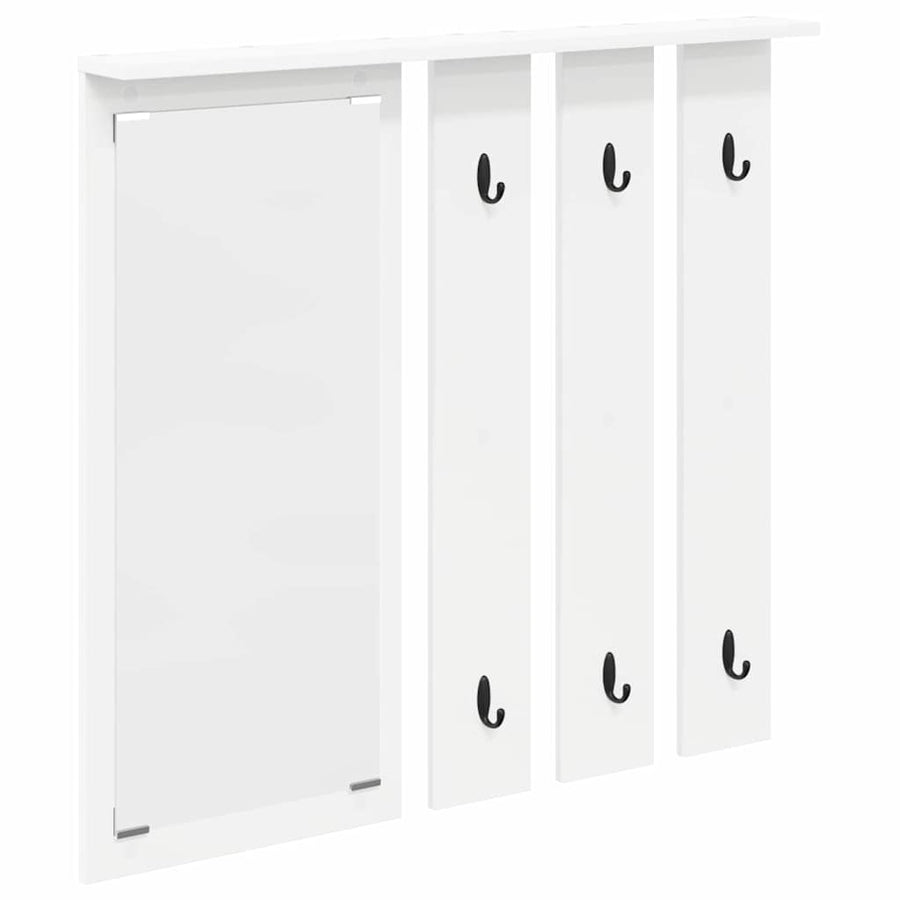 Wandgemonteerde kapstok Wit 84 x 10 x 80 cm Bewerkt hout