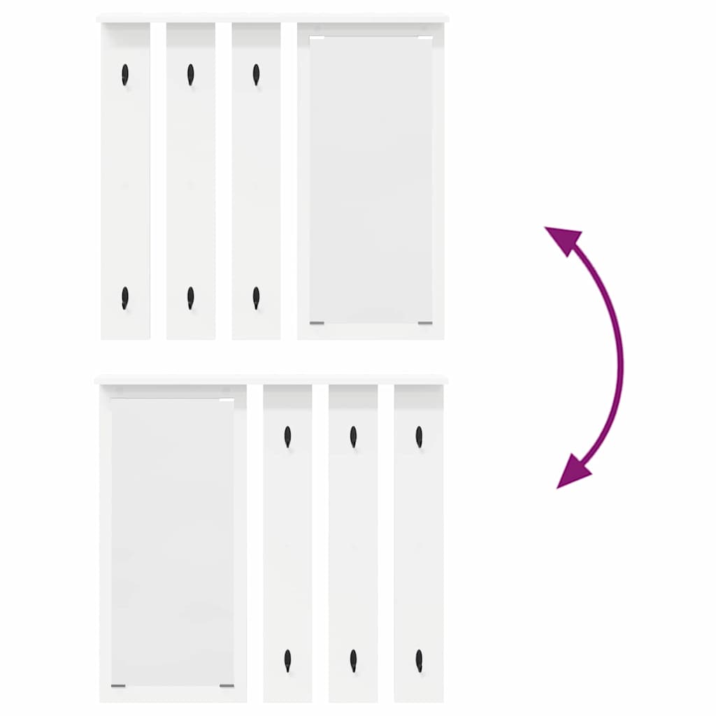 Wandgemonteerde kapstok Wit 84 x 10 x 80 cm Bewerkt hout