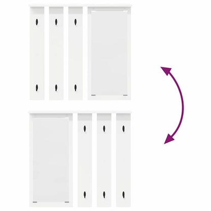 Wandgemonteerde kapstok Wit 84 x 10 x 80 cm Bewerkt hout