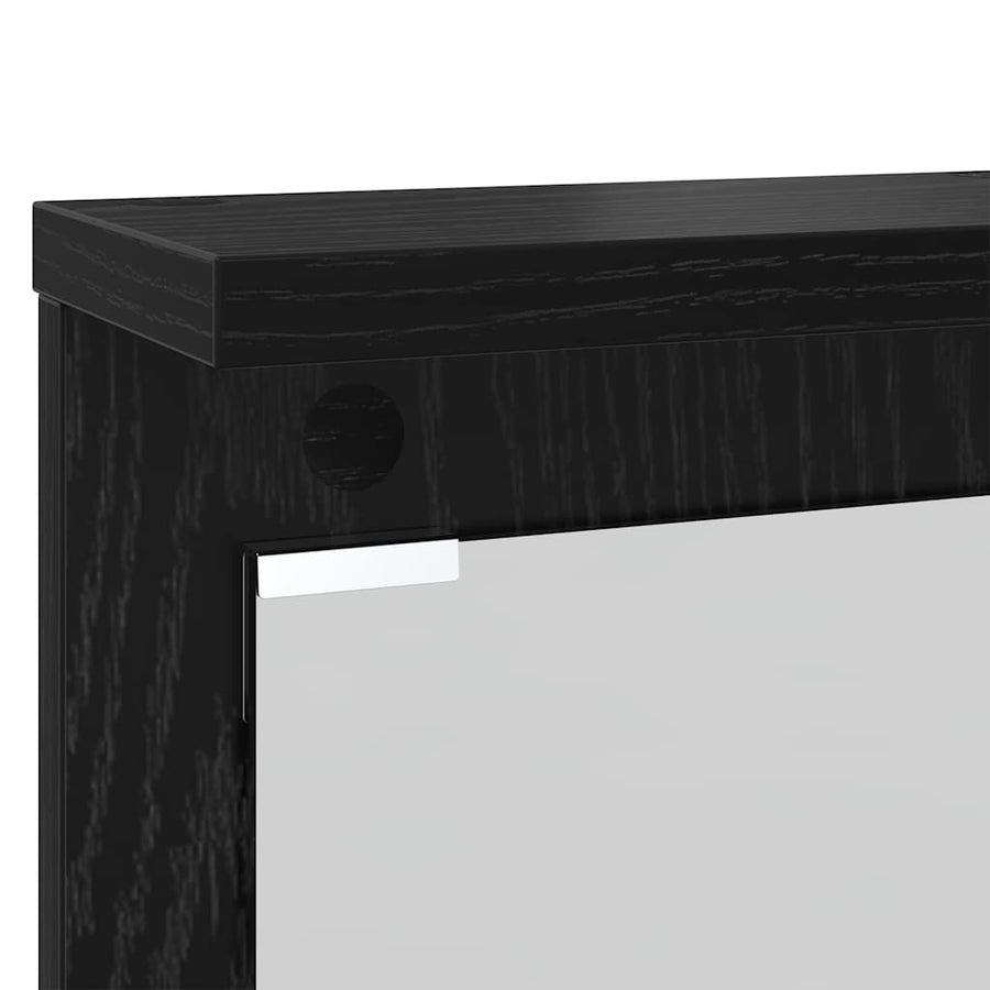 Wandgemonteerde kapstok met plank Zwart eiken 84 x 10 x 80 cm