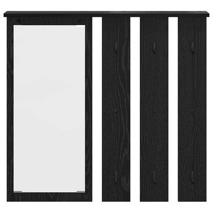 Wandgemonteerde kapstok met plank Zwart eiken 84 x 10 x 80 cm