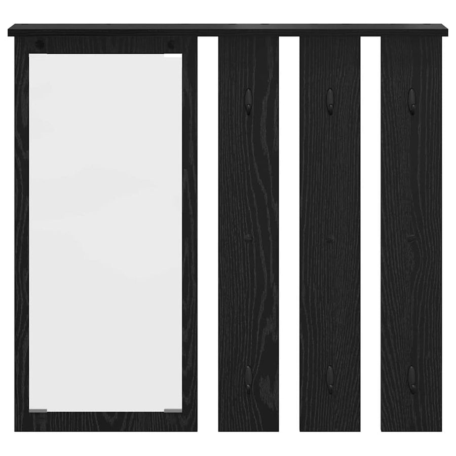 Wandgemonteerde kapstok met plank Zwart eiken 84 x 10 x 80 cm