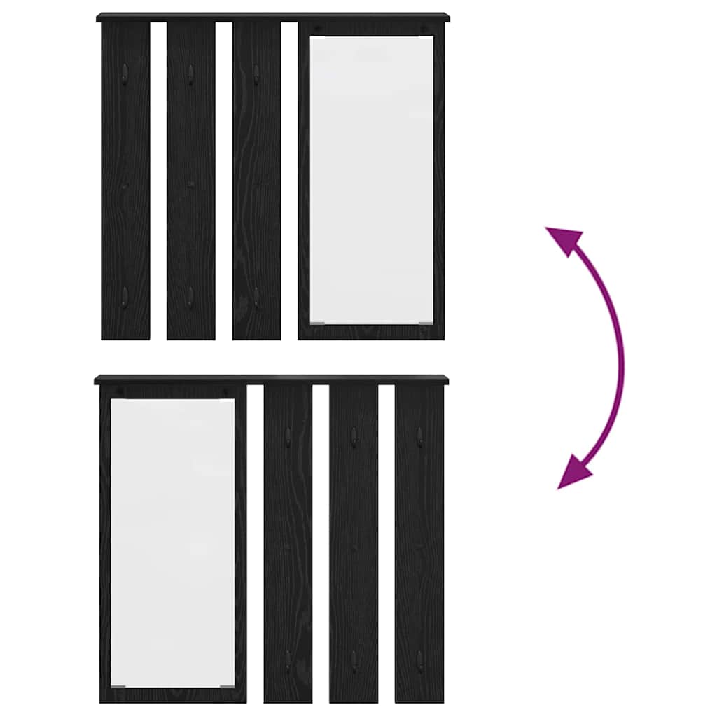Wandgemonteerde kapstok met plank Zwart eiken 84 x 10 x 80 cm