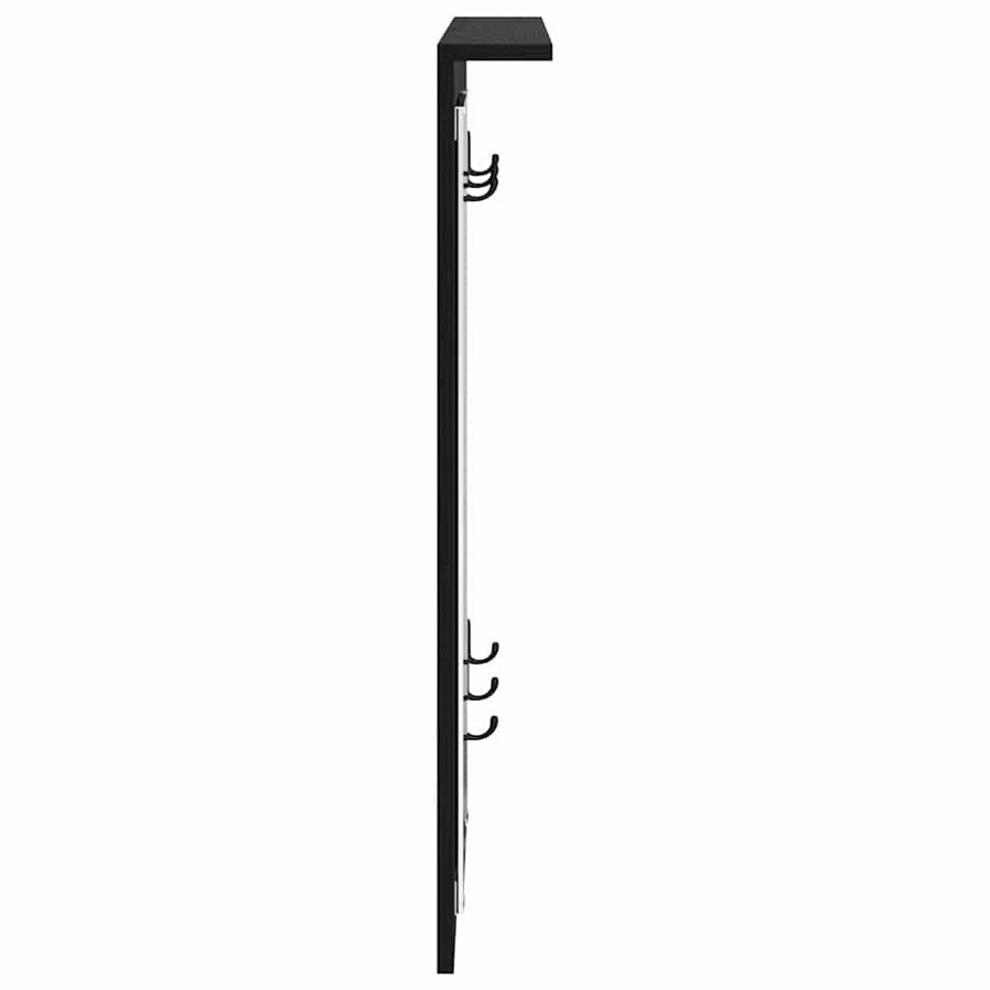 Wandgemonteerde kapstok met plank Zwart eiken 84 x 10 x 80 cm