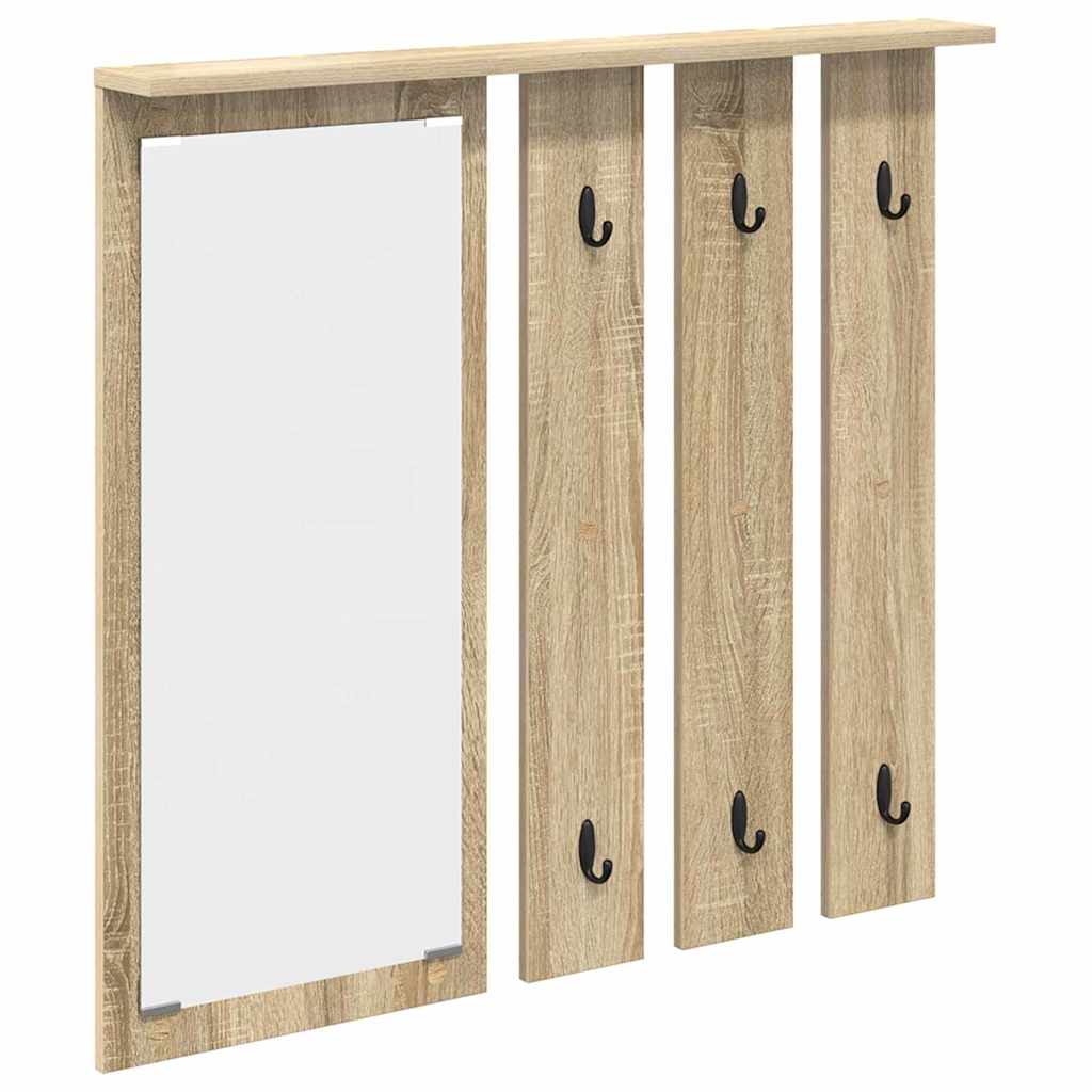 Wandgemonteerde kapstok met plank Sonoma eiken 84 x 10 x 80 cm
