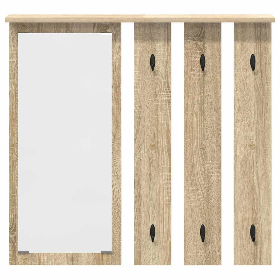 Wandgemonteerde kapstok met plank Sonoma eiken 84 x 10 x 80 cm