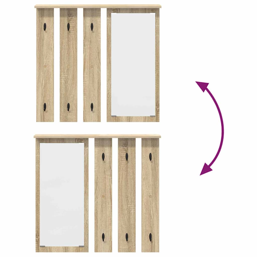 Wandgemonteerde kapstok met plank Sonoma eiken 84 x 10 x 80 cm