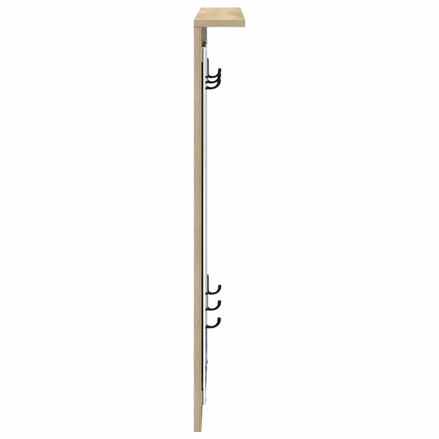 Wandgemonteerde kapstok met plank Sonoma eiken 84 x 10 x 80 cm