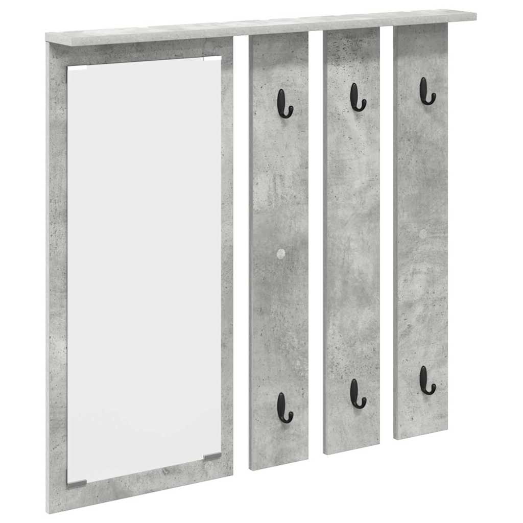 Wandgemonteerde kapstok Betongrijs 84 x 10 x 80 cm Bewerkt hout