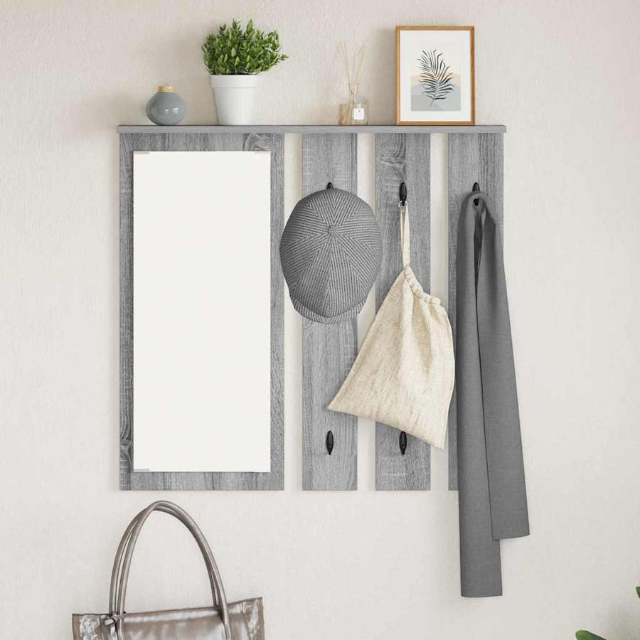 Wandgemonteerde kapstok met plank Grijs sonoma 84 x 10 x 80 cm