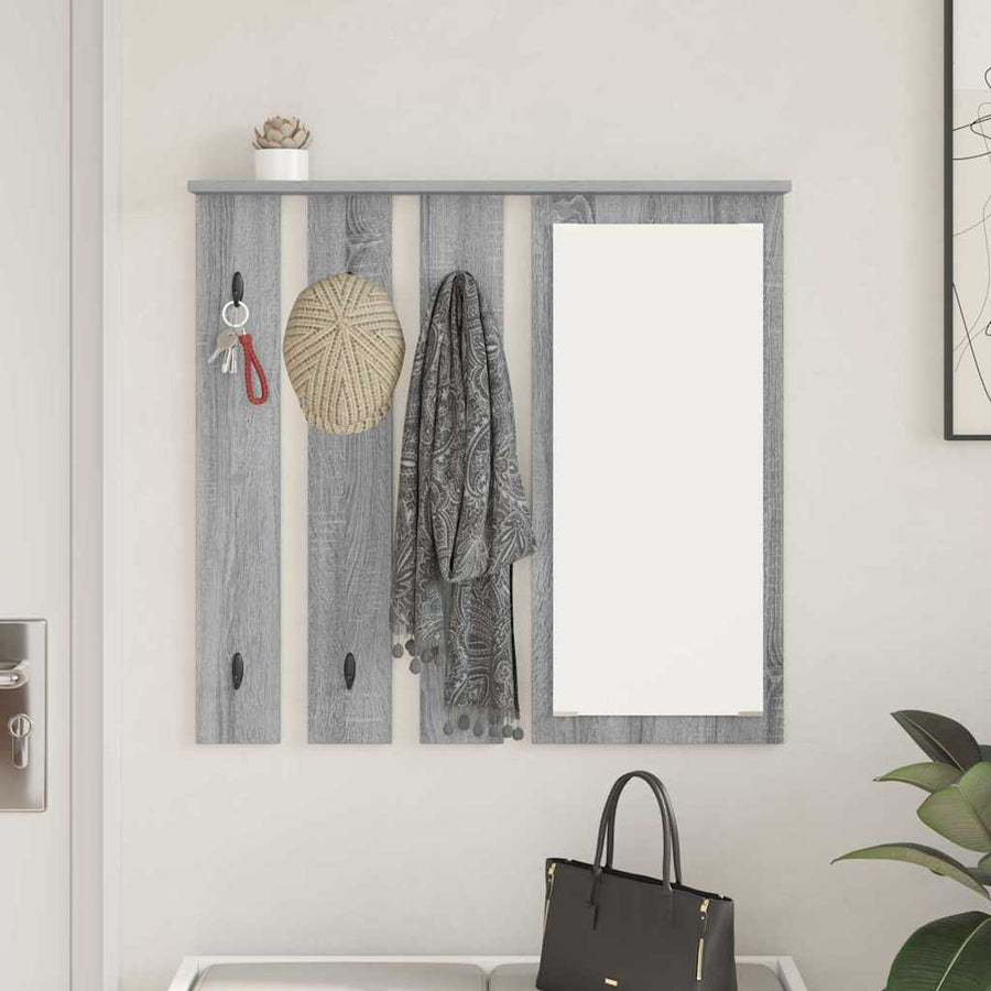 Wandgemonteerde kapstok met plank Grijs sonoma 84 x 10 x 80 cm
