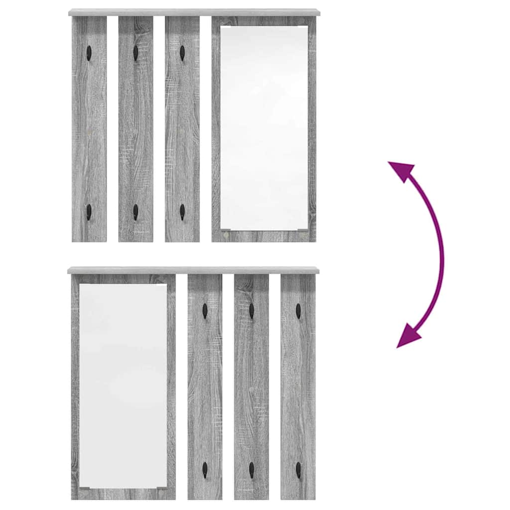 Wandgemonteerde kapstok met plank Grijs sonoma 84 x 10 x 80 cm