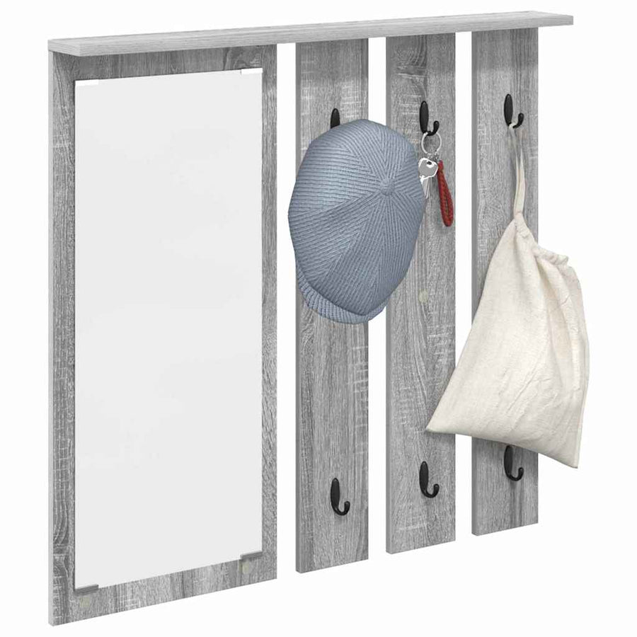 Wandgemonteerde kapstok met plank Grijs sonoma 84 x 10 x 80 cm