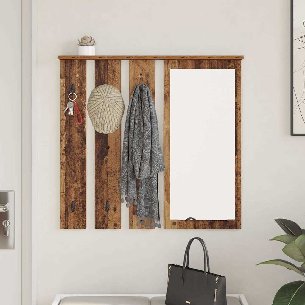 Wandgemonteerde Kapstok Bewerkt Hout 84 x 10 x 80 cm