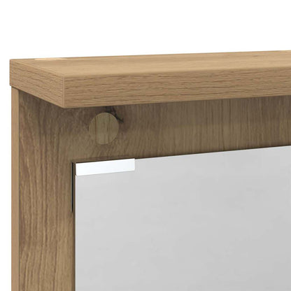 Wandgemonteerde kapstok artisanaal eikenkleurig 84 x 10 x 80 cm