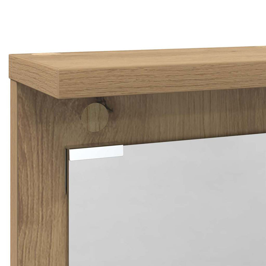 Wandgemonteerde kapstok artisanaal eikenkleurig 84 x 10 x 80 cm