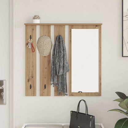 Wandgemonteerde kapstok artisanaal eikenkleurig 84 x 10 x 80 cm